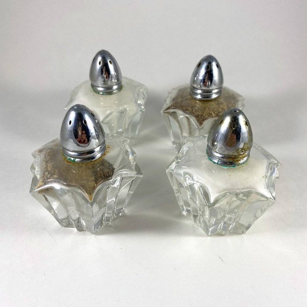 1970s Austrian Salt & Pepper Shakers in Starburst Star Design - Set of 4